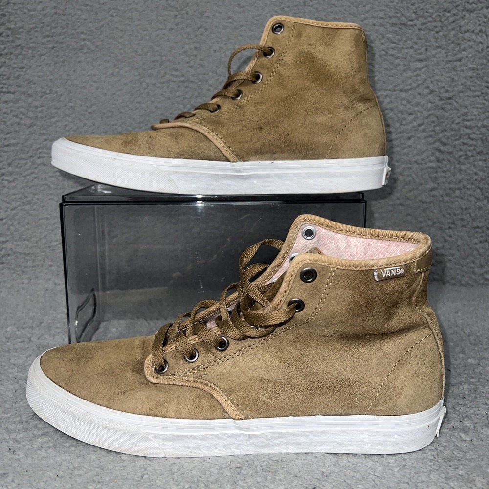Vans Off‎ the Wall TB4R Sneakers Women's Size 9.5 Brown Suede Leather Hi Top